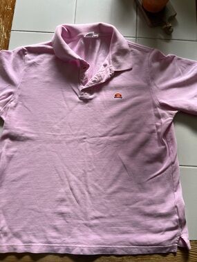 Ellesse Light Pink Polo with Embroidered Logo